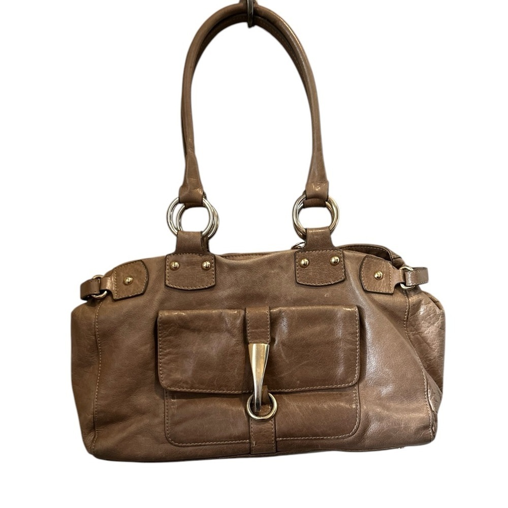 Barr + Barr Women's Brown Leather Shoulder Bag w/ Pockets & Quotes Lining - Picture 6 of 16